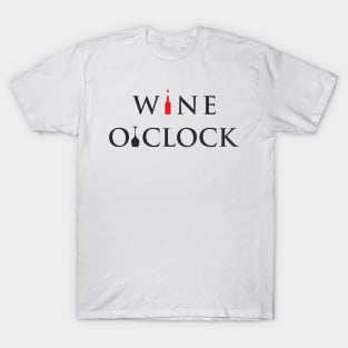 Wine O'clock bottle and glass T-Shirt